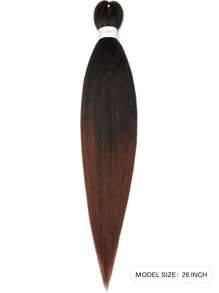 Pre stretched woven hair extension 26 inch knot free box braid professional synthetic crochet woven natural EZ braid black wine hair bundle - Multicolor - View 2