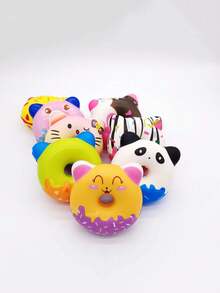 1入隨機風格慢回彈卡通甜甜圈形減壓玩具,適用於青少年 - 彩色 - 查看 6