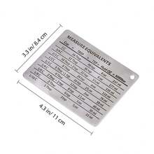 Stainless Steel Kitchen Conversion Chart Refrigerator Magnet With Magnetic Scale & Upgraded Clearly Printed Black Scales - Silver - View 3