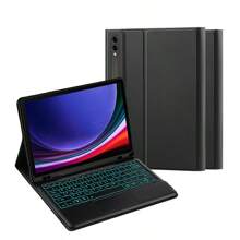 帶觸控板、磁吸分離、適配三星galaxy Tab S9 + / S9 Fe + 12.4英寸s9fe X810 X816 X818 X616 B / U平板電腦的背光鍵盤保護套 - 黑色-英語佈局 - 查看 9