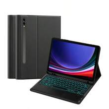 帶觸控板、磁吸分離、適配三星galaxy Tab S9 + / S9 Fe + 12.4英寸s9fe X810 X816 X818 X616 B / U平板電腦的背光鍵盤保護套 - 黑色-英語佈局 - 查看 8