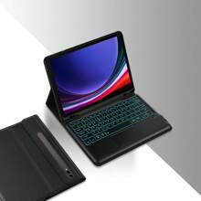 帶觸控板、磁吸分離、適配三星galaxy Tab S9 + / S9 Fe + 12.4英寸s9fe X810 X816 X818 X616 B / U平板電腦的背光鍵盤保護套 - 黑色-英語佈局 - 查看 6