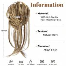 Messy Bun Hair Piece Curly Hair Bun Extensions with Straight Tails Hair Scrunchies Ponytail Hairpieces for Women Honey Blonde