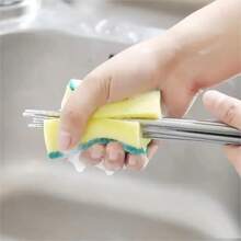 10pcs Double-sided Kitchen Sponge, Dishwashing Sponge- For Kitchen Cleaning - Yellow - View 2