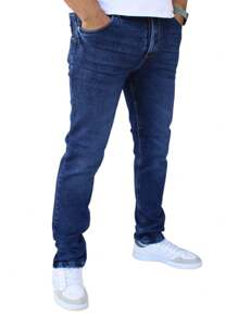 Slim Fit Stretch Denim Pants For Men John Silver - Medium Wash - View 3