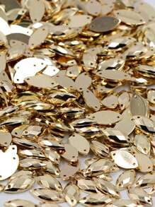 Junao 7*15mm 100pcs Sewing Crystal Ab Rhinestone Flatback Acrylic Sticker For Diy Crafts