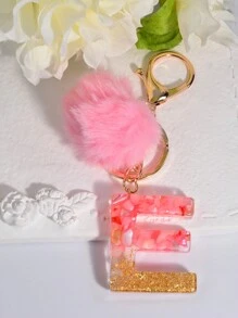 1個粉色英文字母鑰匙扣 - 粉色 - 查看 4