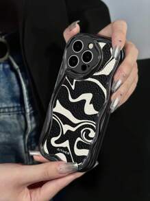 1 件黑色 3D 波浪纹 手机壳，适用于 15 Pro Max，防震手机壳，适用于 15 Plus，黑白表带设计手机壳，适用于 Galaxy A14，防水防摔防刮 - 彩色 - 查看 4