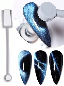 1支雙頭美甲磁鐵棒,貓眼美甲凝膠指甲油3d線條條紋效果強磁力筆工具diy美甲 - 彩色 - 查看 5