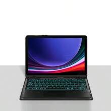 帶觸控板、磁吸分離、適配三星galaxy Tab S9 + / S9 Fe + 12.4英寸s9fe X810 X816 X818 X616 B / U平板電腦的背光鍵盤保護套 - 黑色-英語佈局 - 查看 10