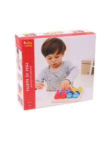 蒙特梭利早教兒童顏色和分類板,由一個操作板、16個木製圓盤和16個圓柱組成,幫助嬰兒識別顏色,完成配對,了解數量和數字之間的關係 - 彩色 - 查看 6