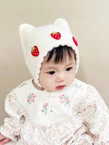 1 件白色嬰兒帽子和 3 件草莓形狀嬰兒帽子。時尚舒適的兒童針織帽,優質兒童羊毛帽。可愛保暖寶寶冬帽,潮流兒童針織無簷小便帽,柔軟舒適嬰幼兒針織帽,四季百搭兒童羊毛帽,跨境流行寶寶保暖帽,貼身舒適寶寶帽子,可愛柔軟寶寶冬帽。 - 白色 - 查看 4