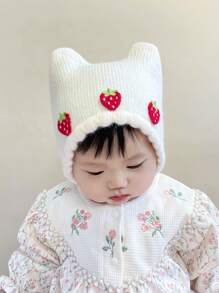 1 件白色嬰兒帽子和 3 件草莓形狀嬰兒帽子。時尚舒適的兒童針織帽,優質兒童羊毛帽。可愛保暖寶寶冬帽,潮流兒童針織無簷小便帽,柔軟舒適嬰幼兒針織帽,四季百搭兒童羊毛帽,跨境流行寶寶保暖帽,貼身舒適寶寶帽子,可愛柔軟寶寶冬帽。 - 白色 - 查看 3