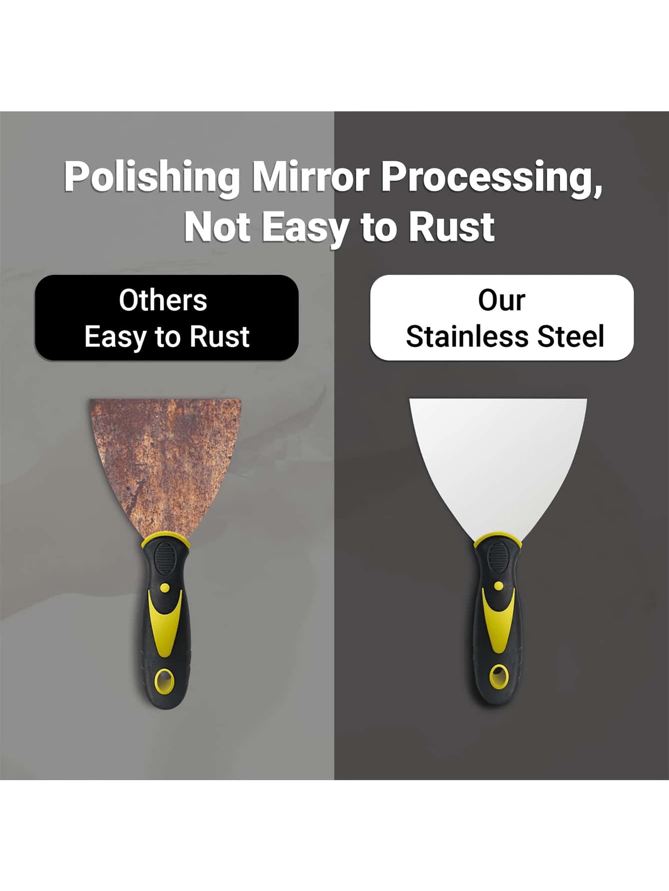 4 Packs Putty Knife Scraper, 2" 3" 4" 5" Putty Knife Set, Stainless Steel Putty Knife Scraper