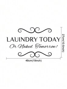 SURELIFE Etiqueta De La Pared De Signos De Citas De Lavado De Lavandería - Blanco y Negro - Ver 2