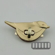 1pc New Design Metal Bag Hardware Accessory Bird Shaped Twist Lock For Diy Handbag Suitable For Bag Hardware Lock Valentines - Gold - View 1