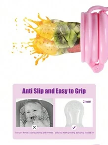 1pc Blue Infant & Toddler Food-grade Silicone Fruit & Vegetable Supplementary Feeding Mesh Bag, Perfect For Chewing, Grinding Teeth And Daily Feeding