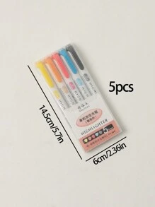 5入組學生文具筆記本荧光笔,多色可選 - 彩色 - 查看 10