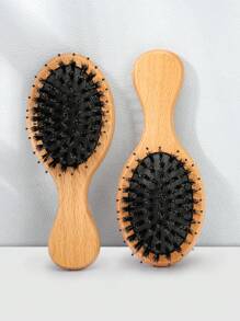 1 件迷你小梳子，木质，气垫梳，小巧，便携，柔软，适合头皮按摩