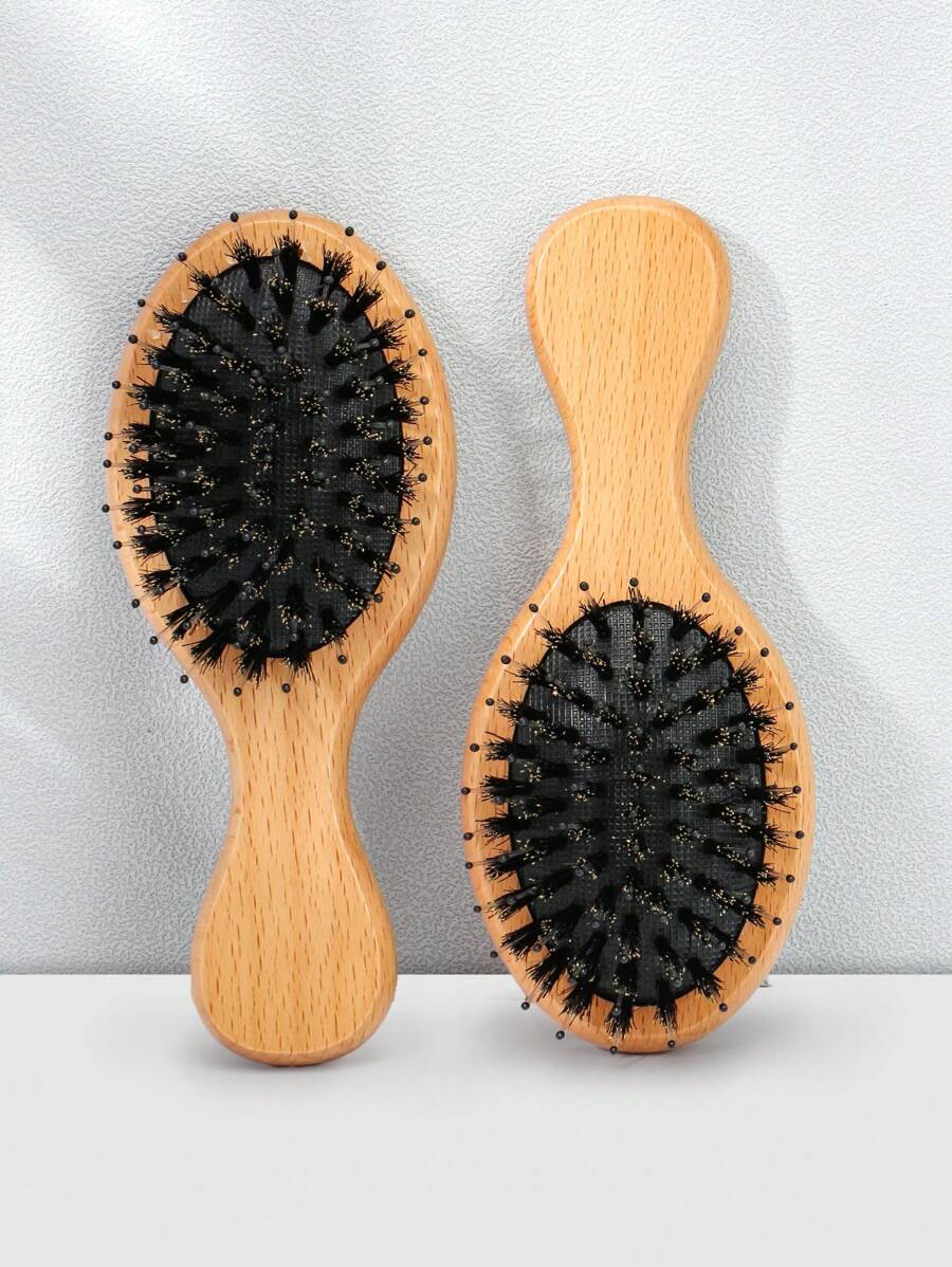 1 件迷你小梳子，木质，气垫梳，小巧，便携，柔软，适合头皮按摩