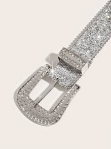 1入重型男工製鑲有鑽石的扣帶 - 灰色 - 查看 4