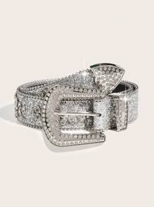 1入重型男工製鑲有鑽石的扣帶 - 灰色 - 查看 1