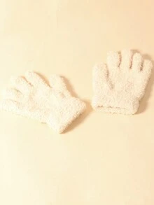 1套 米色pom Pom毛絨兒童帽子圍巾手套套裝 舒適兒童針織品套裝,跨境 兒童必備防寒配飾 保暖舒適兒童針織品套裝 流行保暖兒童冬季針織套裝 - 米色 - 查看 6