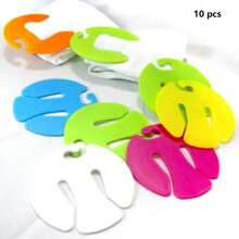 10Pcs/Set Multi Sock Clips Sock Holder Rings Sock Organizers Sorters Locks Clips ​Clothes Pegs - Multicolor - View 1