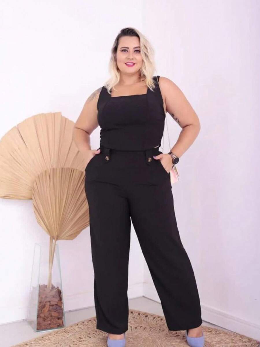 Plus Size Co-Ords - Negro - Ver 1