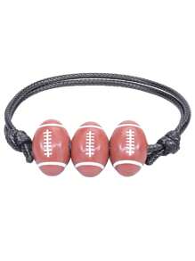 1條用於籃球、網球、棒球、足球的蠟繩編織手鍊,男士世界杯足球吊墜