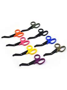 1pc Pink Stainless Steel Household Multifunctional Gauze Scissor Bandage Canvas Scissor Portable Accessories Small Scissor, Tools For Men - Pink - View 6