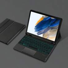 背光触控板键盘保护套书式保护套适用于 Galaxy Tab A8 10.5 英寸 X200 X205 X205C 平板电脑磁分离智能触控板键盘超薄 - 黑色-英語佈局 - 查看 4
