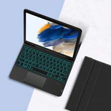 背光触控板键盘保护套书式保护套适用于 Galaxy Tab A8 10.5 英寸 X200 X205 X205C 平板电脑磁分离智能触控板键盘超薄 - 黑色-英語佈局 - 查看 6