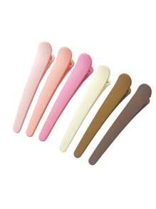 6入組無痕啞光夾髮器，多功能鱷魚夾子，適用於化妝、臉部清潔、造型和裝飾 - 彩色 - 查看 6