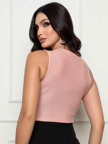 Women Bodysuits - 藕粉色 - 查看 5