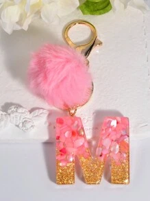 1個粉色英文字母鑰匙扣 - 粉色 - 查看 6