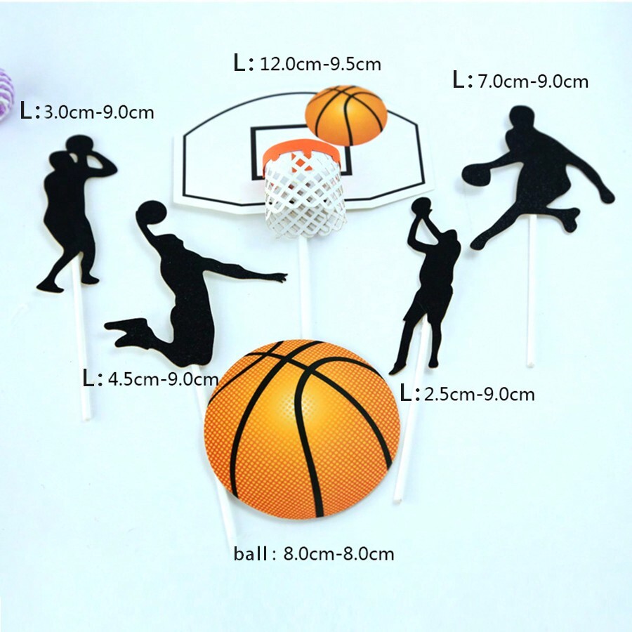 Basketball Cake Toppers For Cupcake Decorating Party Supplies, Ideal