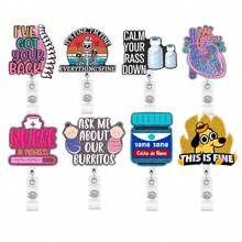 1pc Medical Bottle & Nurse Cap Shaped Retractable Badge Reel With Belt Clip, Ideal For Teacher/office Worker/nursing Staff