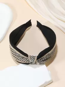 1pc Women's Multicolor Plaid Pattern Wide Headband, Suitable For Daily Use - Multicolor - View 3