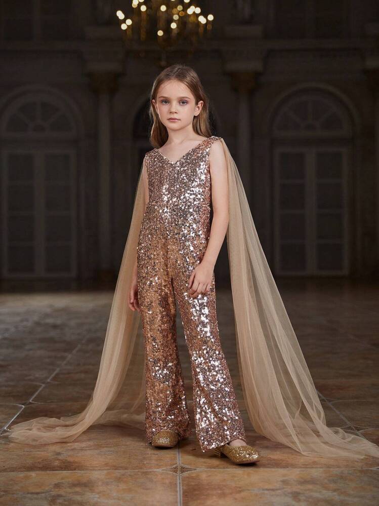 Girls sequin jumpsuit sales