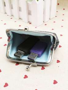 New Women Purse Coin Bag Handbag Sequin Canvas Clutch Hasp Key Change Wallet - Black - View 2