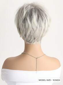 10 英寸波浪形合成假发，带刘海，混合金色，蓬松自然，适合女性日常佩戴、节日、舞会