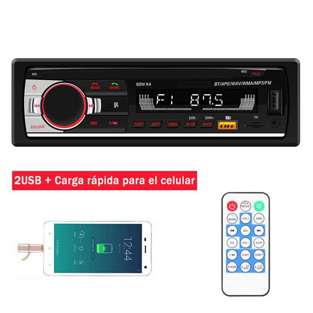 Auto Estereo Reproductor Para Auto Con Bluetooth Inalámbrico 2usb JSD-530 - Negro - Ver 1