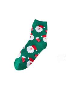 4pairs Christmas Themed Mid-calf Socks With Reindeer & Santa Claus, Fall And Winter - Multicolor - View 2