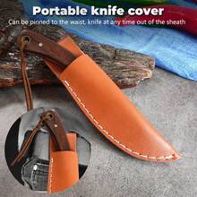 Kitchen Knife, Hand Made Forged Mongolian Knife Mutton Damascus Pattern Sharp Fixed Blade Knife - Brown - View 8