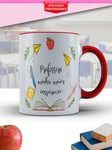 325毫升個性化陶瓷杯,教師節,教師日個性化杯,教師、教育工作者,有趣的咖啡、茶禮物 - 紅色 - 查看 2