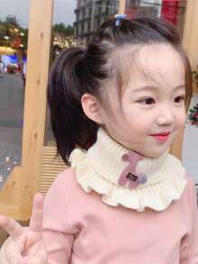 1入組淺褐色卡通小小鹿領保暖 - 米色 - 查看 1