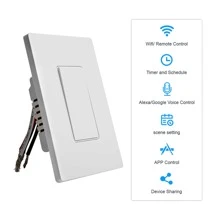 Smart Light Switch 2.4GHz WiFi Panel American Standard Switch Wireless Lighting Control Through The Smart Life 0r Tuya Smart APP, Compatible With Alexa, Assistant Voice Control, Customized Switch, Remote Control, Timer Switch, 1pc 10A - White - View 7