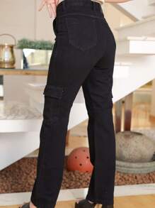 Women Jeans - 黑色 - 查看 2