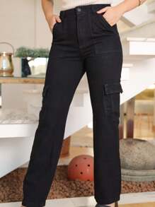 Women Jeans - 黑色 - 查看 3